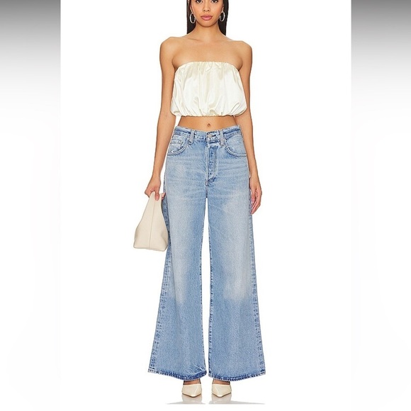 new Citizens of Humanity Beverly wide leg jeans in Lune light wash - Picture 2 of 9